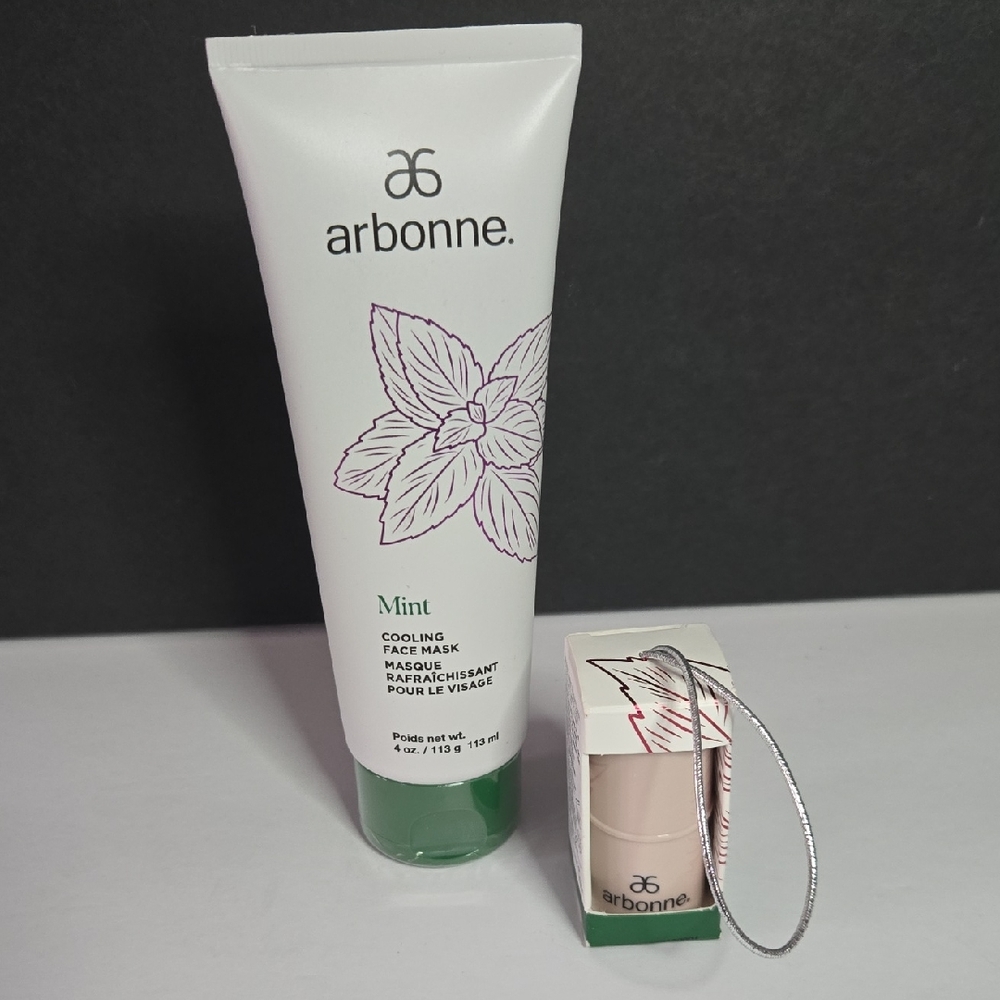 Arbonne Cooling Mint Skincare Face Mask and Mini Lip/Cheek Stick